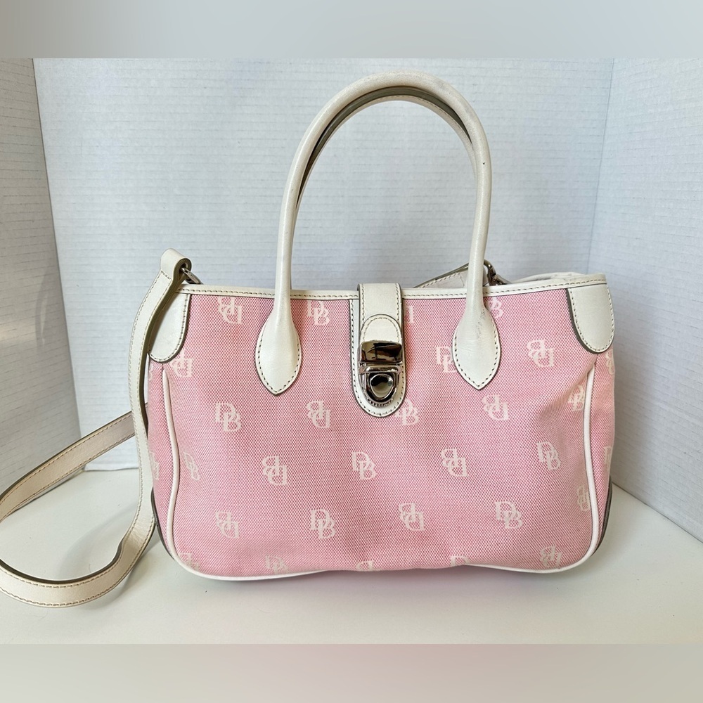 Dooney & Bourke Y2K Barbiecore Pastel Pink & White Satchel Hand Bag Purse